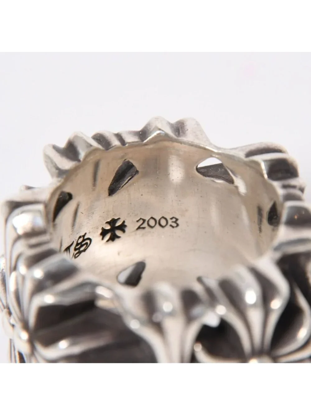Chrome Hearts Cemetery Square Ring CH Cross 925 Sterling Silver